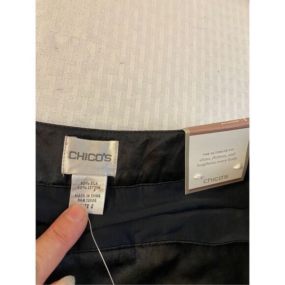 Chicos silk blend pants Ultimate Fit Casablanca cargo new size 2 Medium rn#79984 - Picture 5 of 8